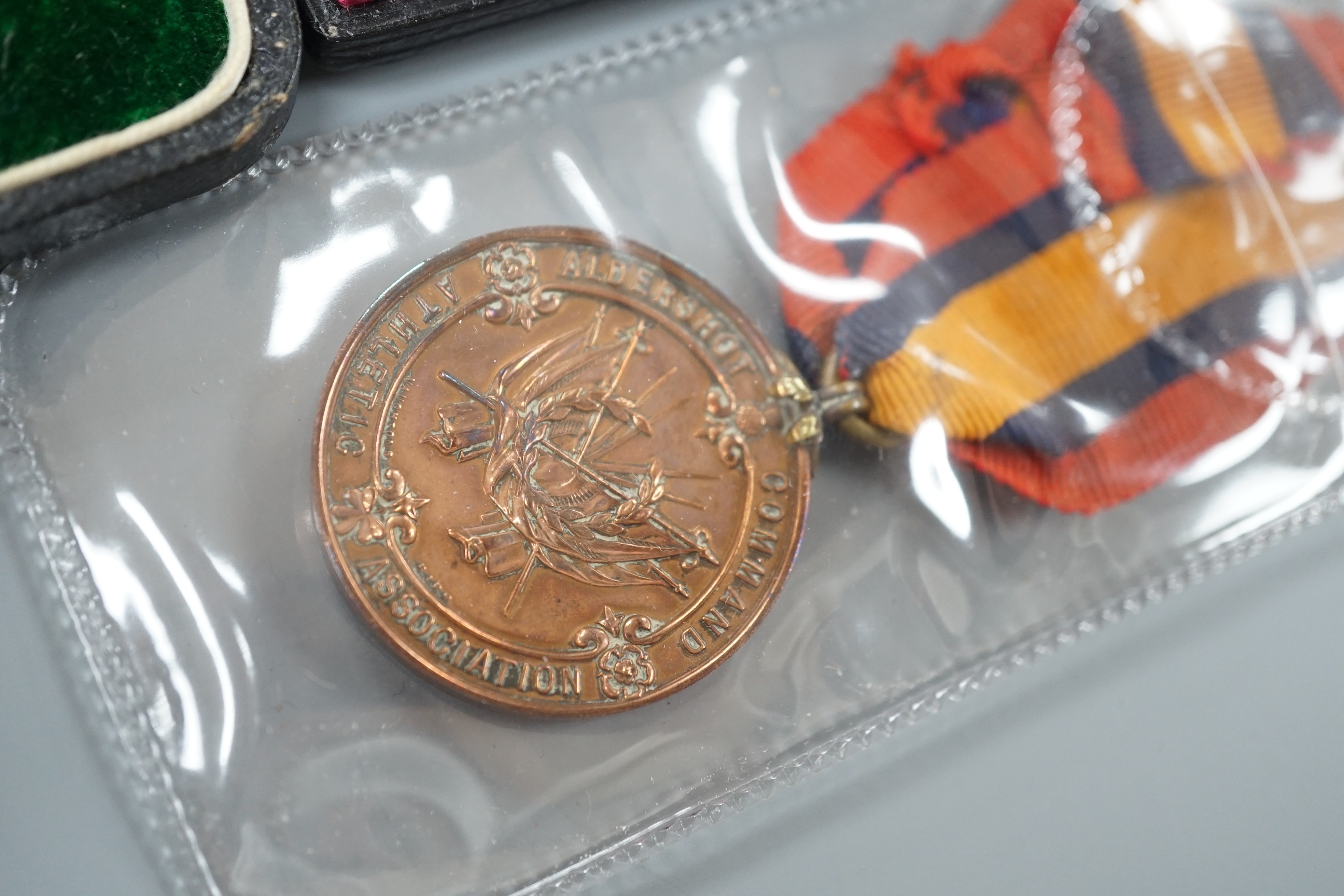 Military buttons and badges and miscellaneous medals